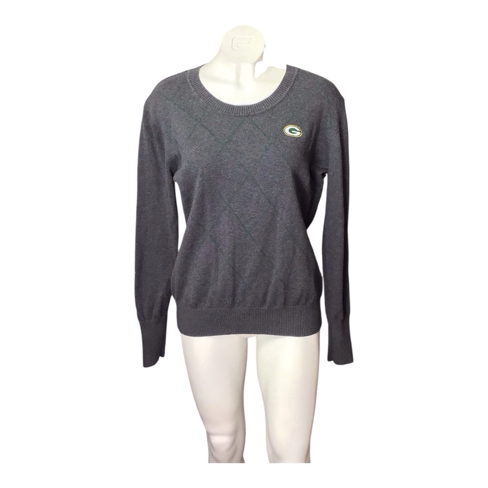Cutter & Buck Charcoal Women's Crew Neck Green Bay Packers Sweater L